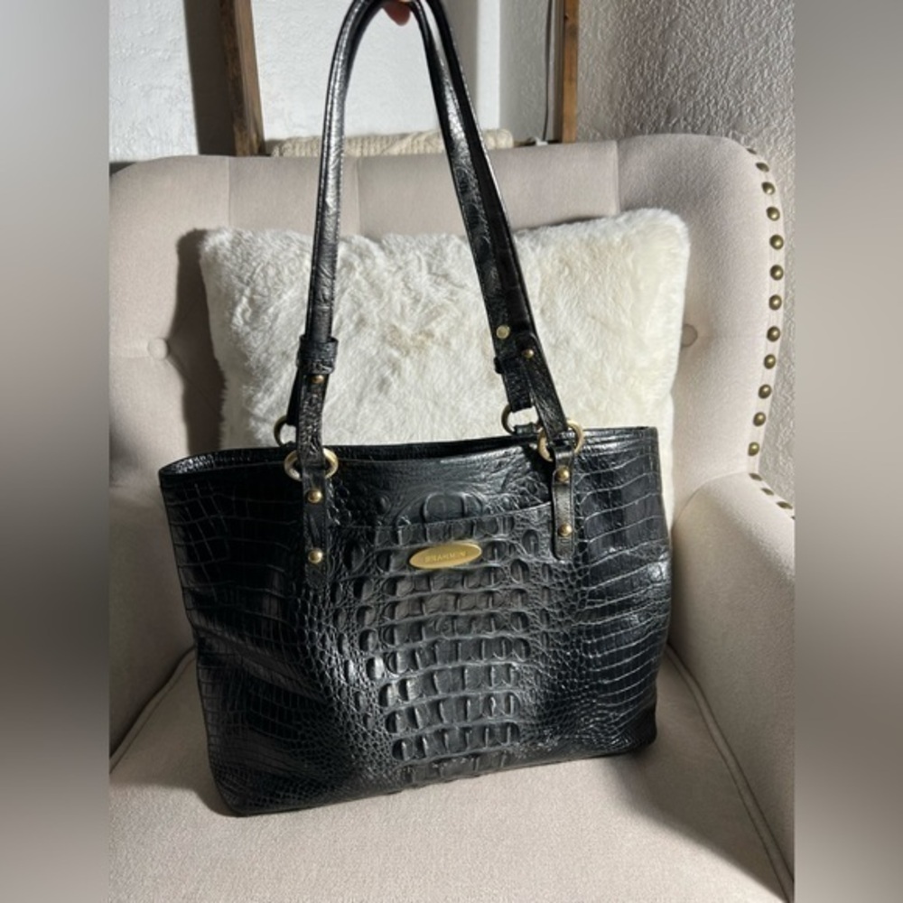 Pre-Owned Brahmin Medium Arno Twilight Leather Tote Bag Satchel Purse